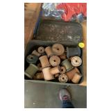 Tin of thread spools