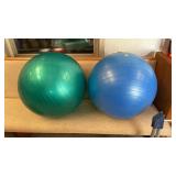 TWO EXERCISE BALLS