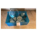 TOTE OF VARIOUS GLASSWARE