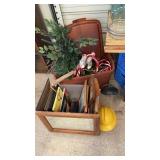 TWO TOTES OF MISC, FRAMES, PLANTS