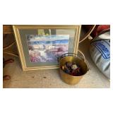 FRAMED PRINT, BUCKET OF DECOR