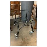 Metal rolling table base