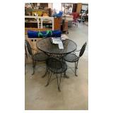 Wrought iron table & chairs