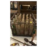 Metal crate of bottles