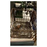 Metal crate of items