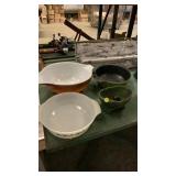 Pyrex & Fire king Mixing bowls , McCoy planter
