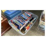 TOTE OF DVDS, VHS