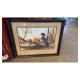 FRAMED DUCK PRINT, 33x27"