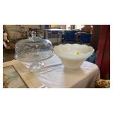 CAKE PLATE AND LARGE SERVING BOWL
