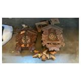 TWO CUCKOO CLOCKS FOR PARTS/REPAIR
