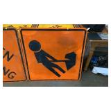 MAN AT WORK METAL ROAD SIGN 3x3