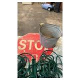 Bucket & stop sign