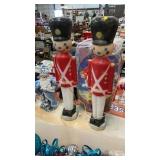 TWO CHRISTMAS SOLDIER BLOW MOLDS, 30" TALL