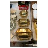 BRASS WALL PLANTER SET