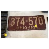 1934 OHIO LICENSE PLATE