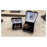 NWTF TURKEY FEATHER EARRINGS AND BROOCH