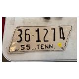 1955 TENNESSEE LICENSE PLATE