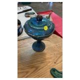 CARNIVAL GLASS COMPOTE WITH LID