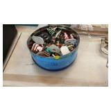 TIN OF CHRISTMAS VILLAGE ACCESSORIES