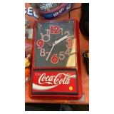 COCA COLA CLOCK, 13x21"