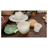 LOT OF VINTAGE MILK GLASS, FIREKING, ANCHOR