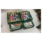 FOUR BOXES OF VINTAGE GLASS ORNAMENTS