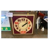 VINTAGE DR PEPPER CLOCK, 22x22"