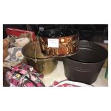 3 brass  containers