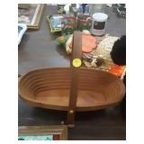 Kathleen Stapp Collapsing Folding Wood Basket,