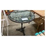 METAL TABLE WITH GLASS TOP
