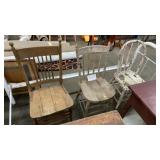 THREE VINTAGE WOODEN CHAIRS