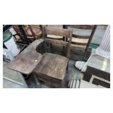 VINTAGE WOODEN SCHOOL DESK