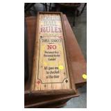 Gambling hall rules sign