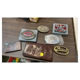 LOT OF BELT BUCKLES, WALLET