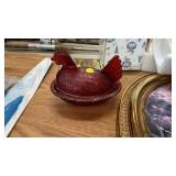 RED HEN ON NEST
