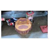 TWO DOLLS AND BASKET