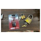 TWO LOCKS WITH KEYS, COMBINATION LOCK