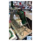 Metal snow sled decor & holiday trays, etc