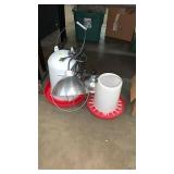 Chicken feeder, watered & lights