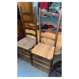 TWO VINTAGE LADDERBACK CHAIRS