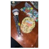 Vintage compact mirror & brushes