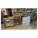FRAMED MIRRORS AND TIN PIECES