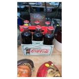 Christmas Coca Cola bottles & carrier