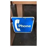Phone metal sign, 18x18