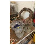 Ice buckets,, crystal bowl, decor
