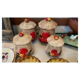 FOUR PC MUSHROOM CANISTER SET