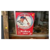 RED ROCK COLA BABE RUTH METAL SIGN
