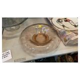 ROLLED EDGE PINK DEPRESSION GLASS BOWL