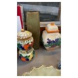 TWO CANISTERS, VASE