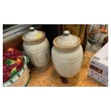 TWO ROOSTER CANISTERS